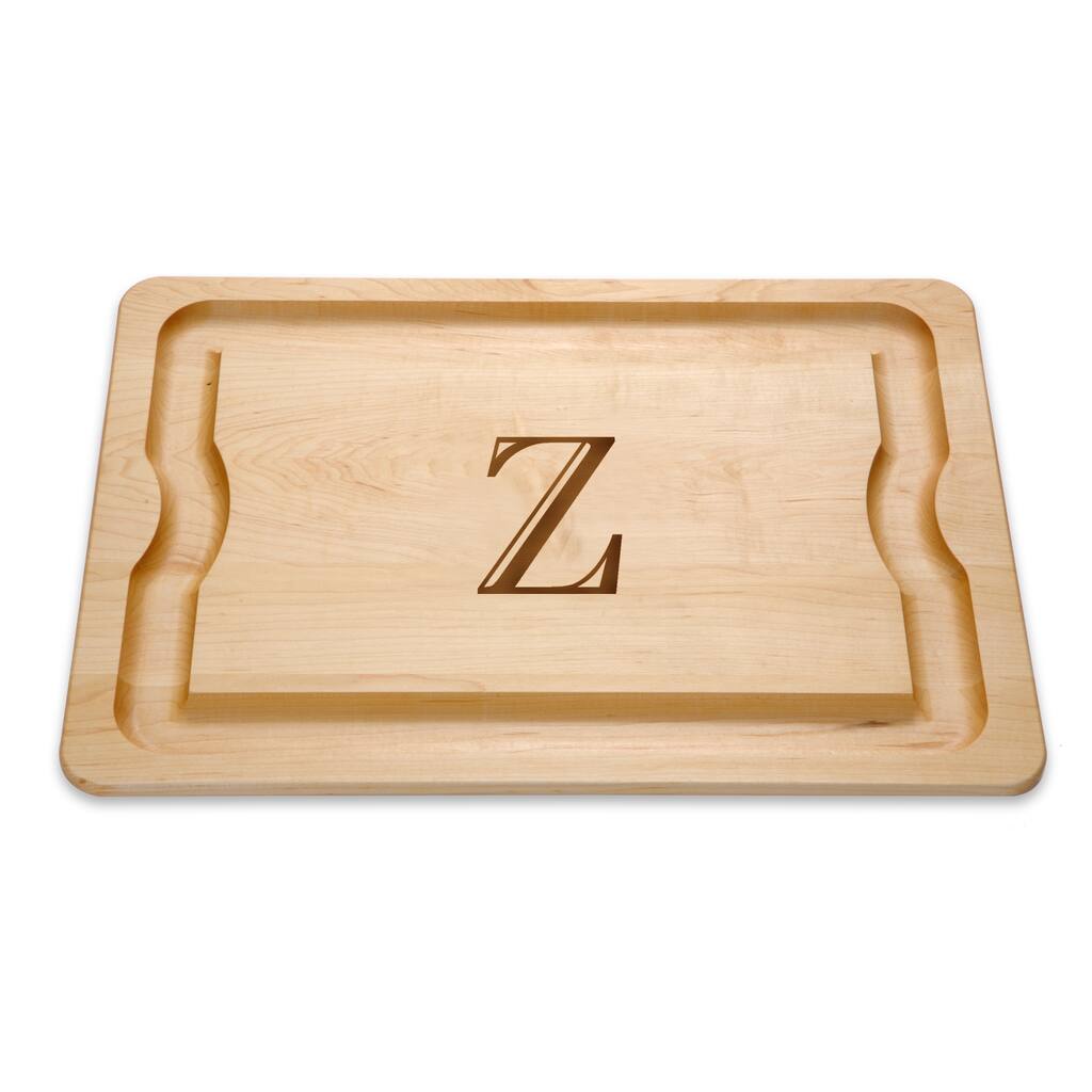 J.K. Adams 20-Inch by 14-Inch Maple Wood Monogrammed BBQ Board Collection - 14"