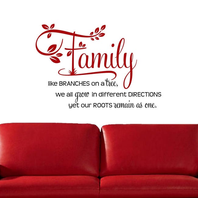 'Families are like Branches on a Tree...' Family Quote Vinyl Label