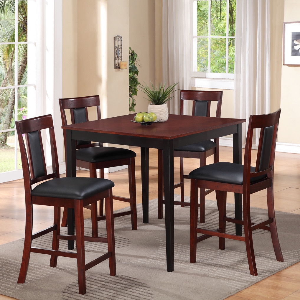 Two tone Cherry/ Black Square Dining Table