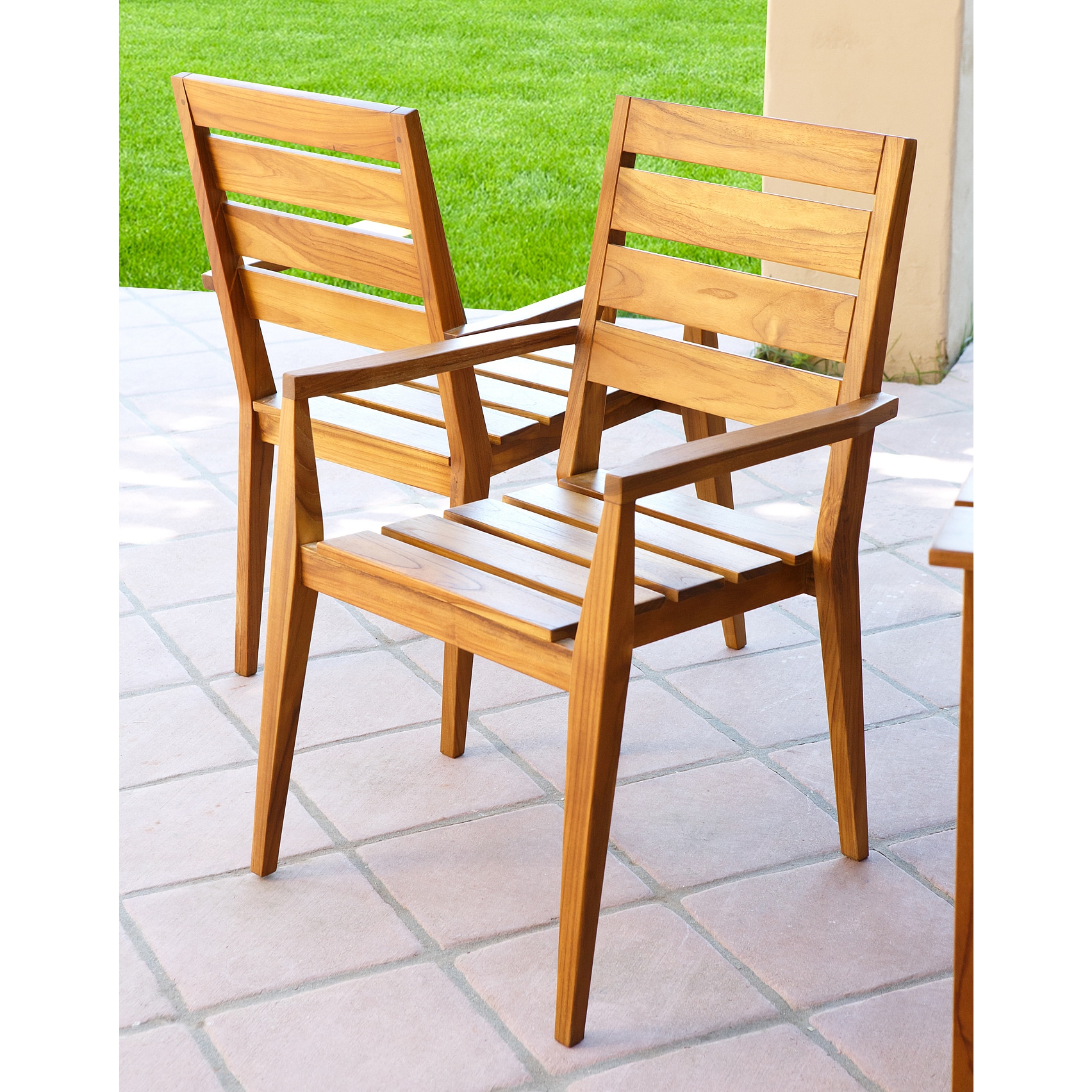 Abbyson Living Papua Eco Teak Wood Dining Armchair (set Of 2)