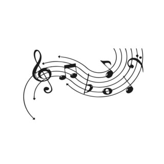 Curved Music Notes Vinyl Wall Art - Free Shipping On Orders Over $45 ...