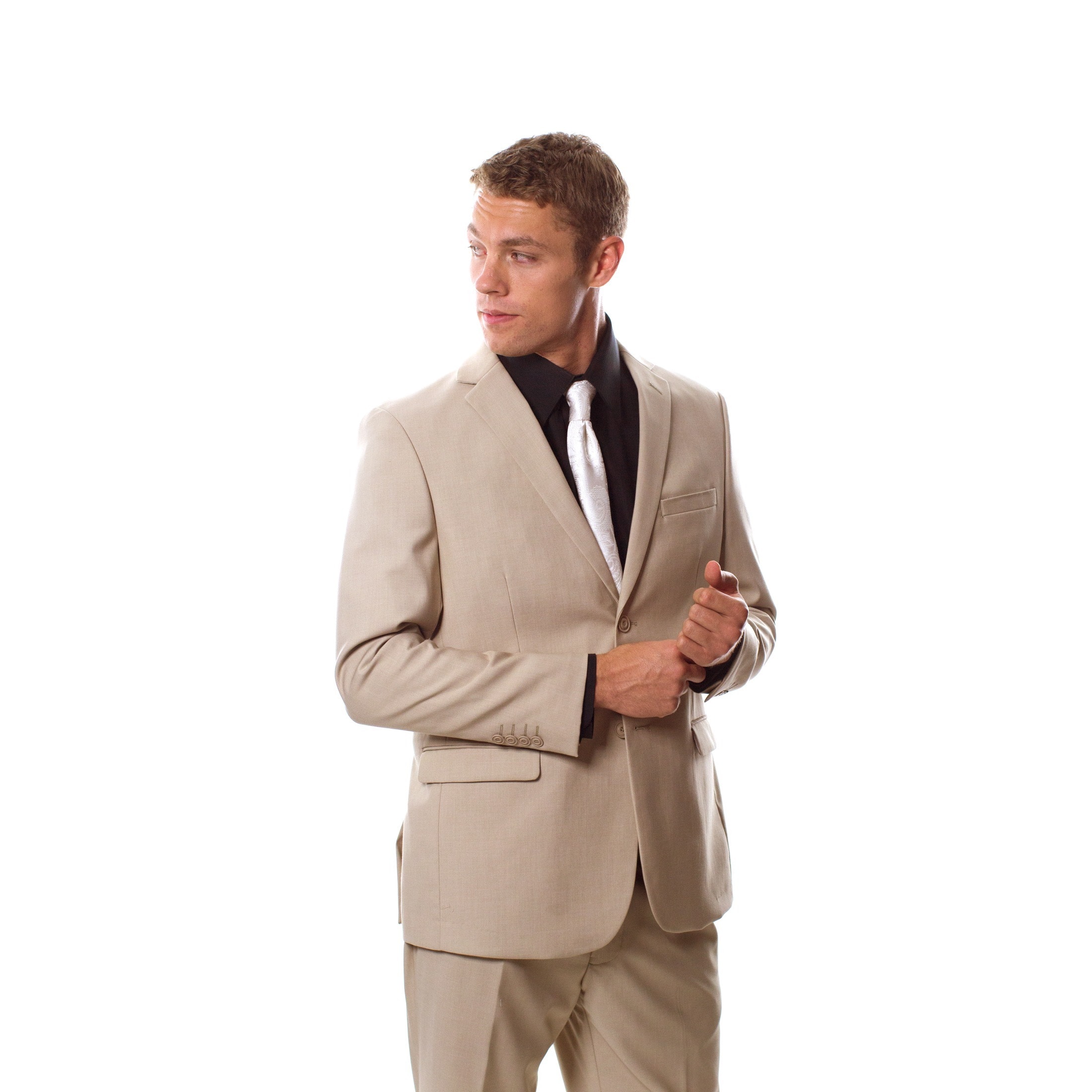 West End Mens Young Look Slim fit 2 button Beige Suit