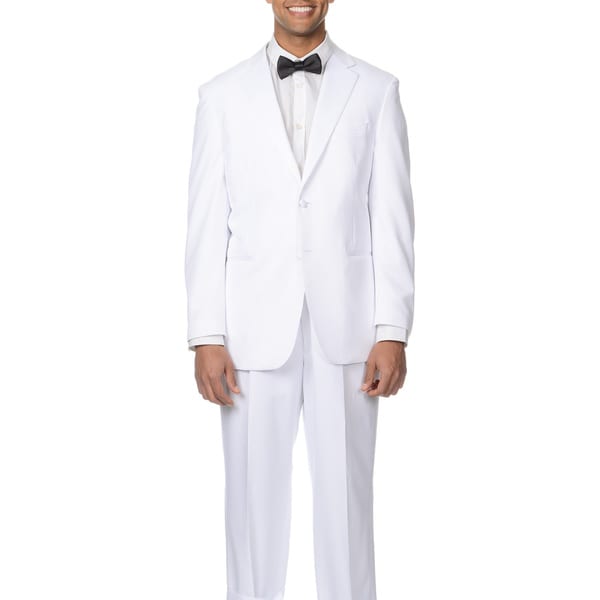 Bolzano Uomo Collezione Mens White 2 button Tuxedo Suit  