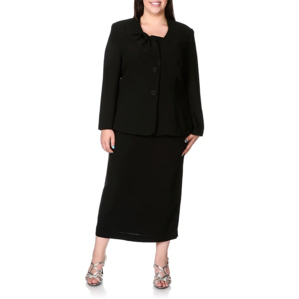 Women's plus size black hotsell skirt suits