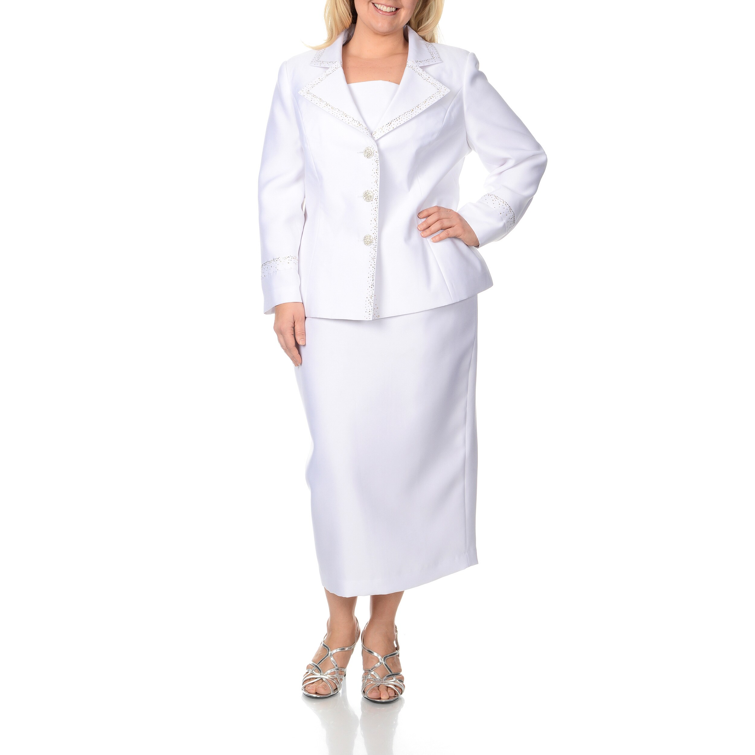 white suit women's plus size