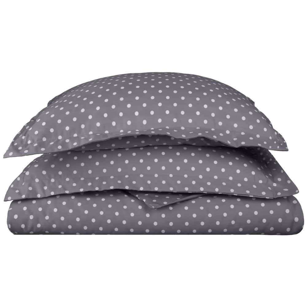 Superior Thread Count 600TC Polka Dot Cotton Blend Duvet Cover Set