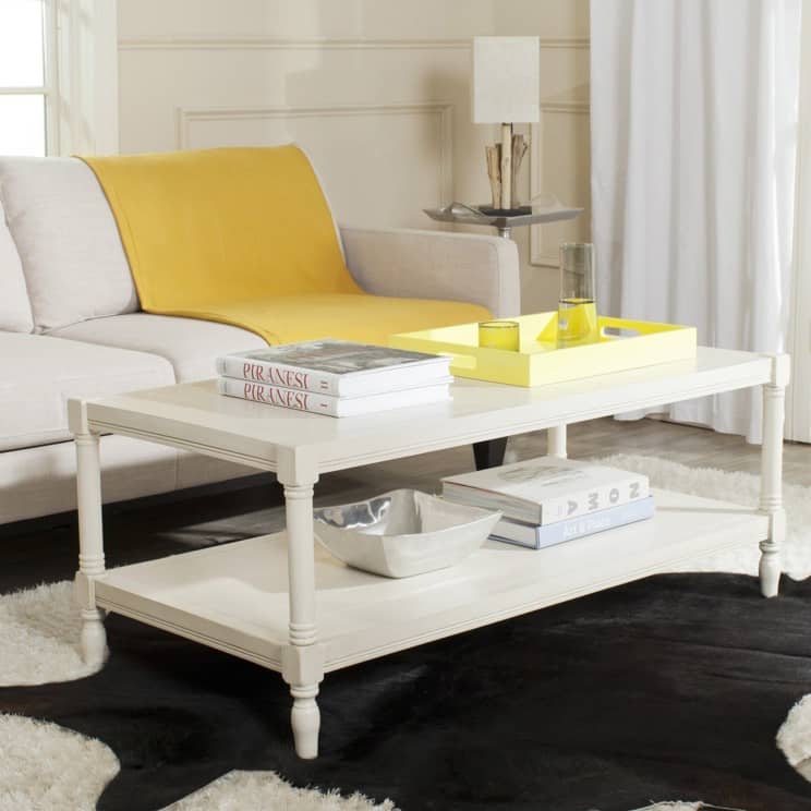 SAFAVIEH Bela White Coffee Table - 47.2" x 23.6" x 18.9"