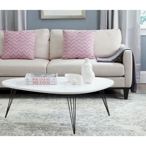 SAFAVIEH Mid-Century Wynton White/ Black Lacquer Coffee Table - 44" x 31.5" x 15.6"
