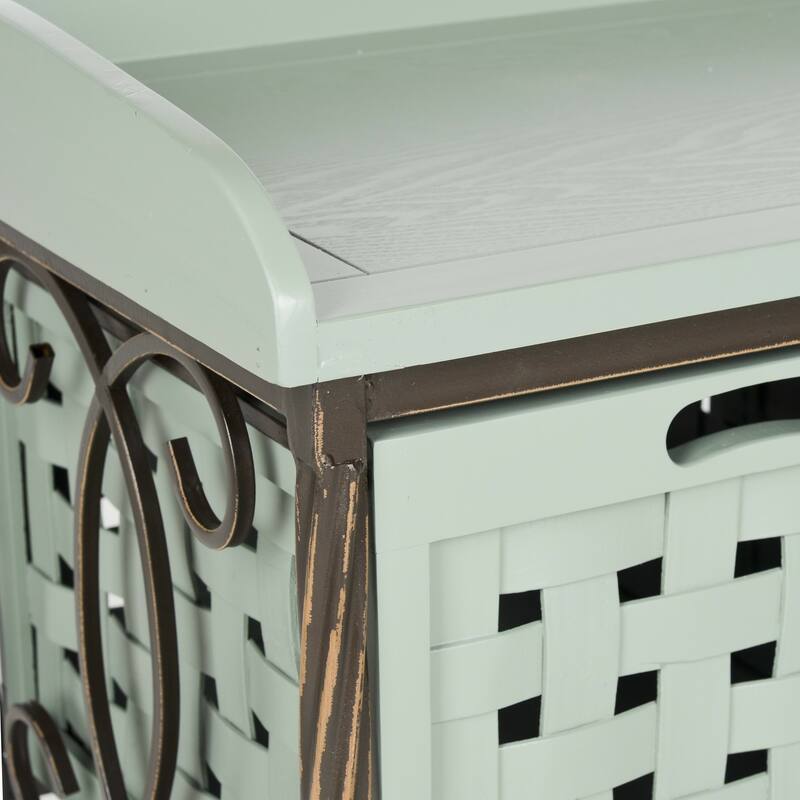 SAFAVIEH Isaac Grey Wooden Entryway Storage Bench - 42.5" x 15.5" x 20"