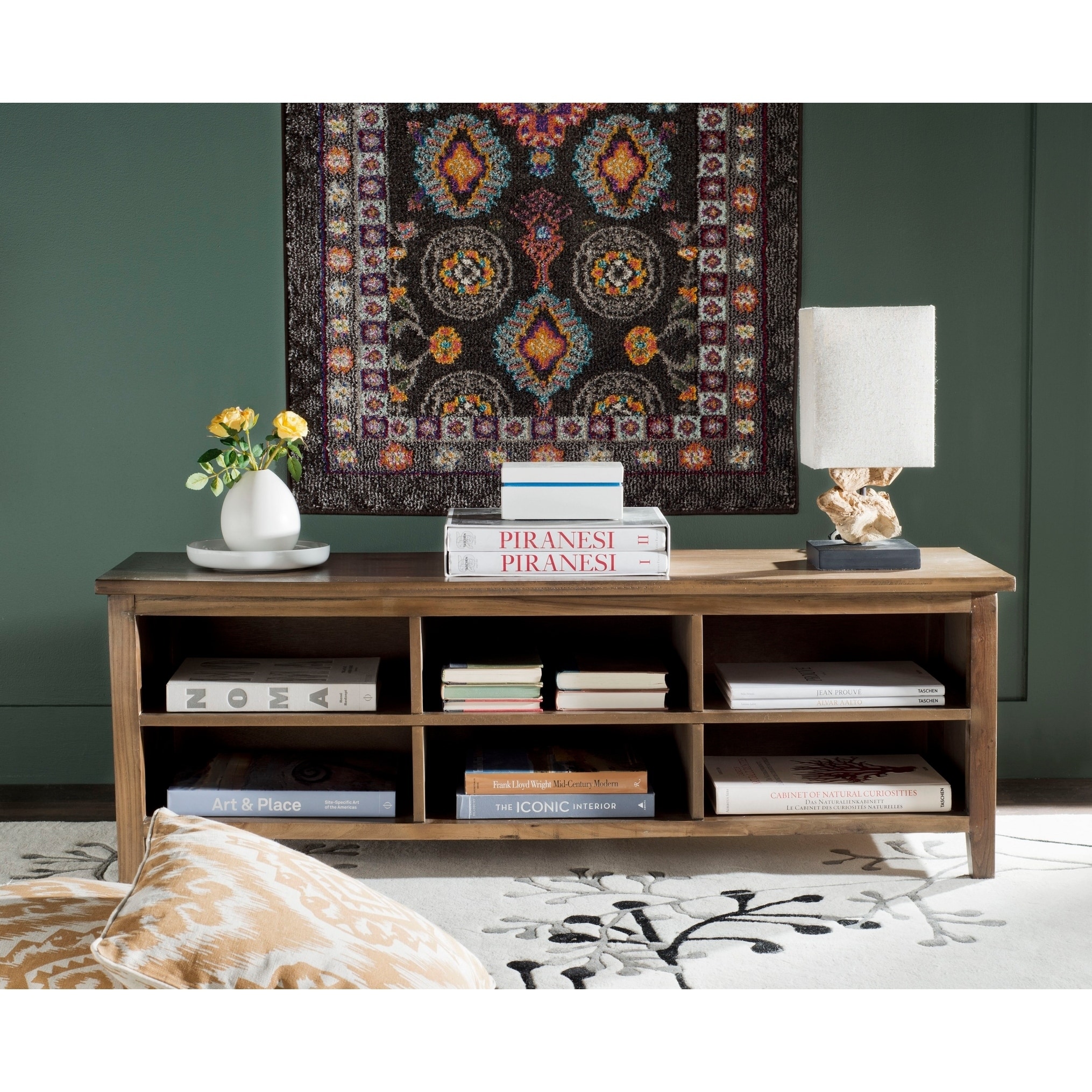 Safavieh Sadie Oak Finish Low Bookshelf