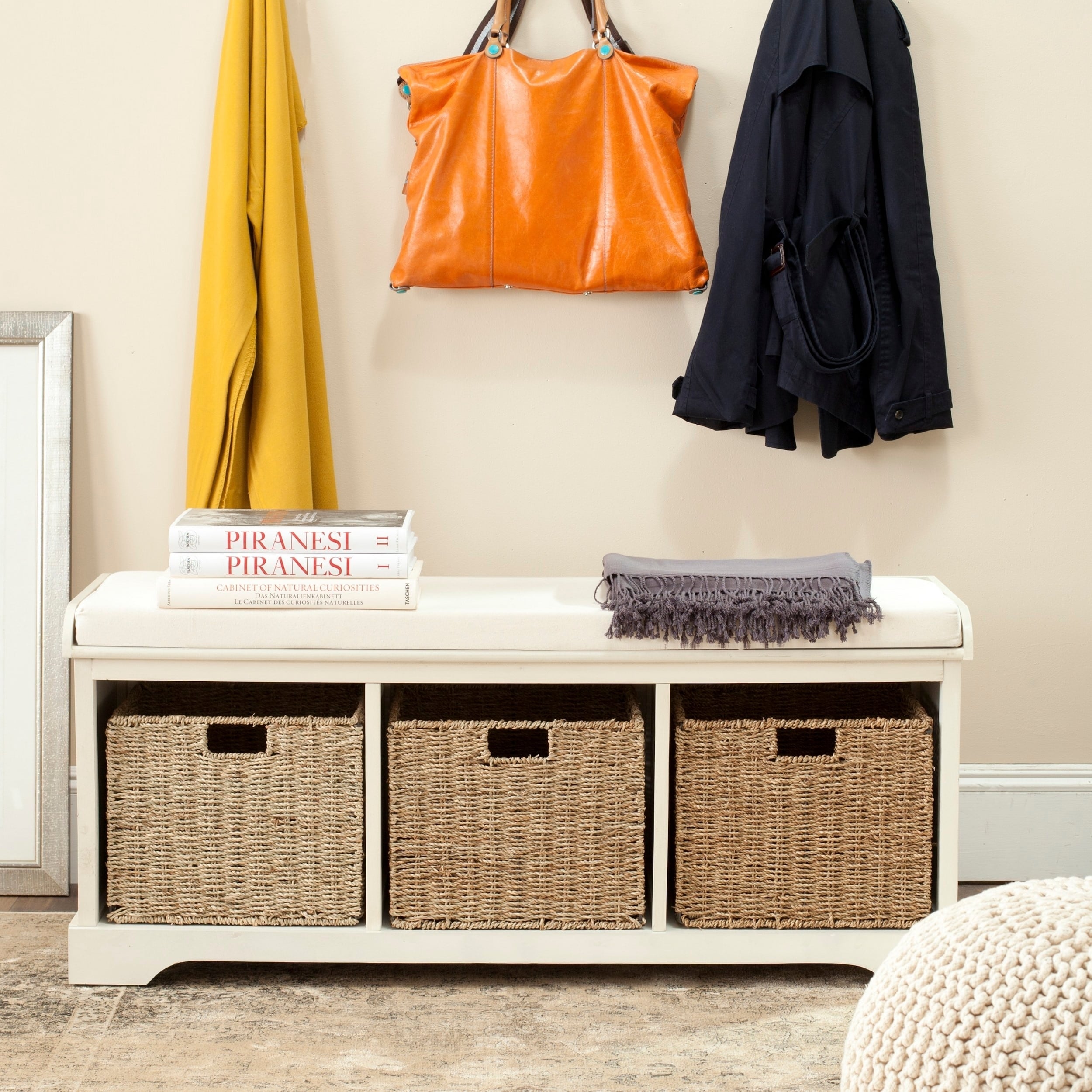 Safavieh Lonan White Cotton Storage Bench