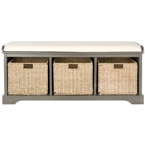 Safavieh Lonan Grey/ White Storage Bench