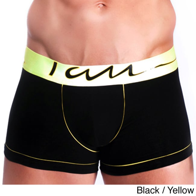 Mens Black Boxer Trunks With Bright Trim