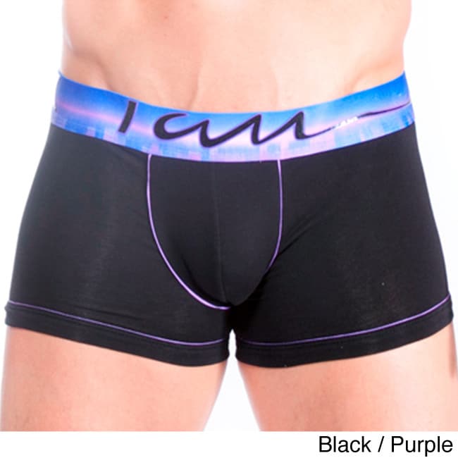 Mens Black Boxer Trunks With Bright Trim