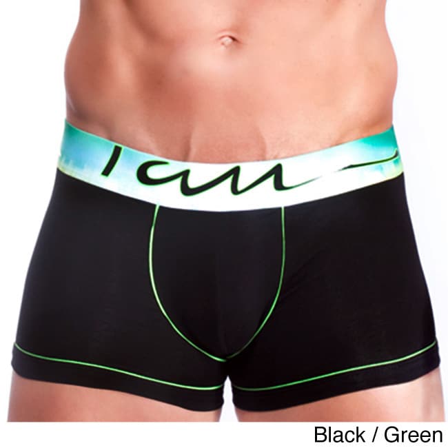 Mens Black Boxer Trunks With Bright Trim