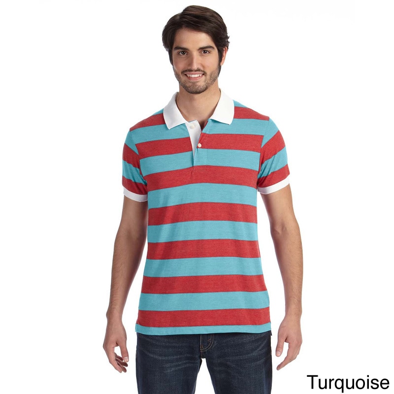 Alternative Mens Striped Short Sleeve Polo Shirt