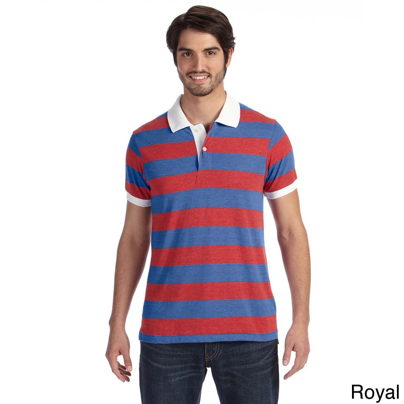 Alternative Mens Striped Short Sleeve Polo Shirt