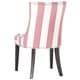 preview thumbnail 3 of 7, SAFAVIEH Dining Lester Pink/ White Stripe Dining Chairs (Set of 2) - 22" x 24.8" x 36.4"