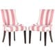 preview thumbnail 2 of 7, SAFAVIEH Dining Lester Pink/ White Stripe Dining Chairs (Set of 2) - 22" x 24.8" x 36.4"