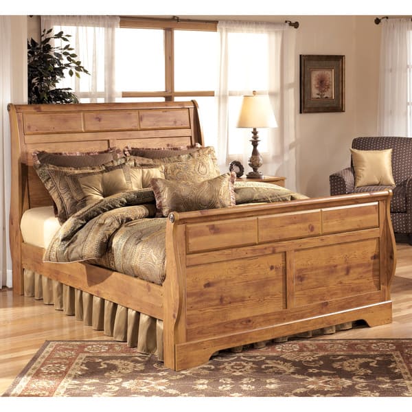 Signature Design by Ashley 'Bittersweet' King Rustic Pine Sleigh Bed
