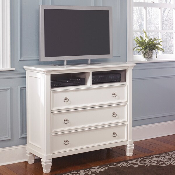 Shop Signature Design by Ashley Prentice White Media Chest Free