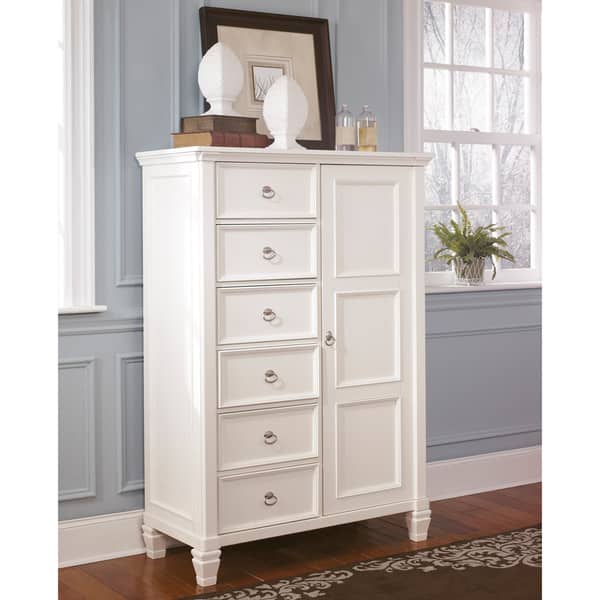 slide 1 of 1, Signature Design by Ashley Prentice White Storage Chest