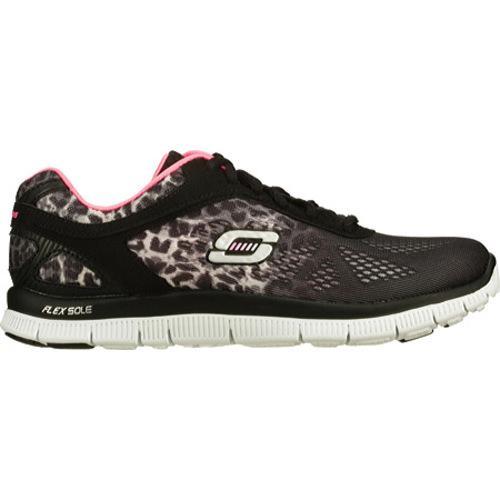 Womens Skechers Flex Appeal Serengeti Black/Gray   Shopping