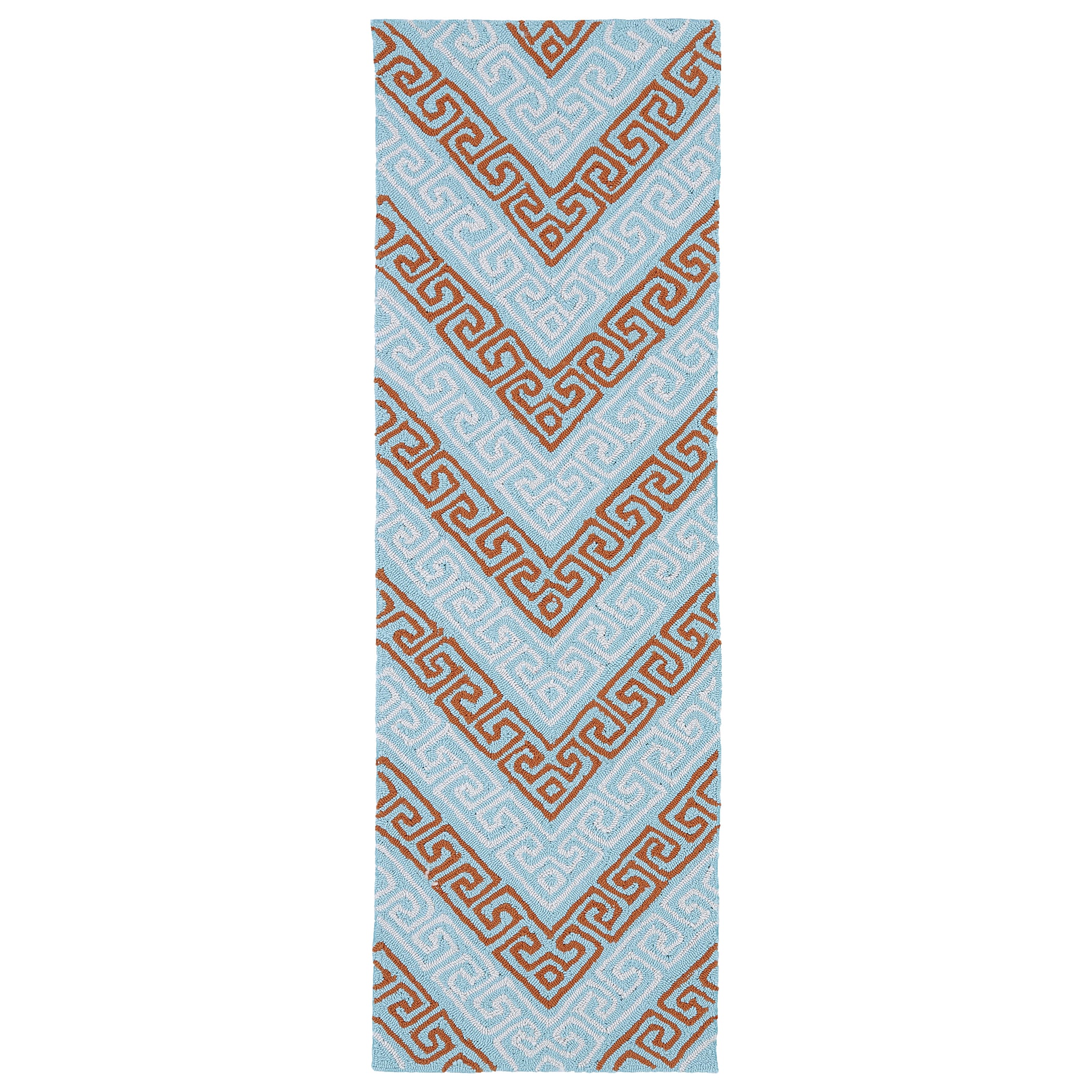 Indoor/outdoor Luau Light Blue Chevron Rug (2 X 6)