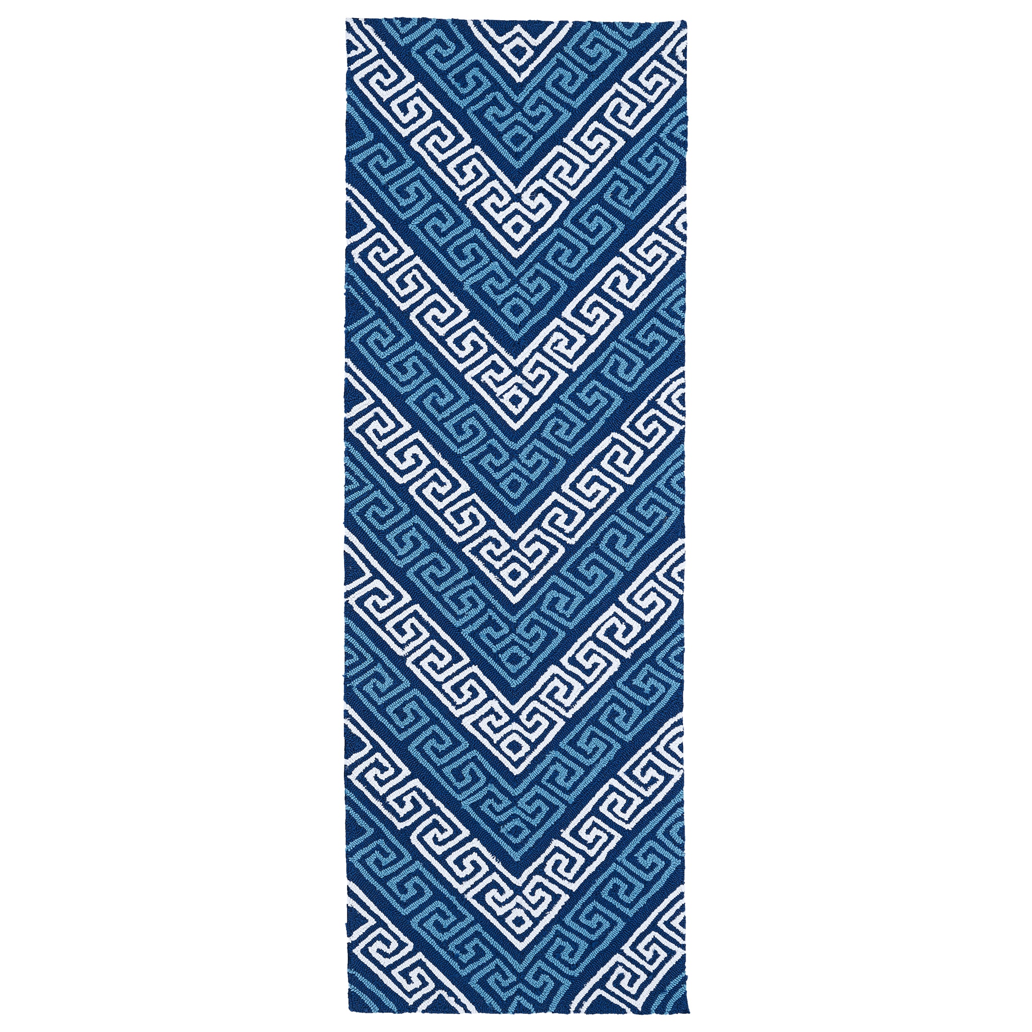 Indoor/outdoor Luau Blue Chevron Rug (2 X 6)