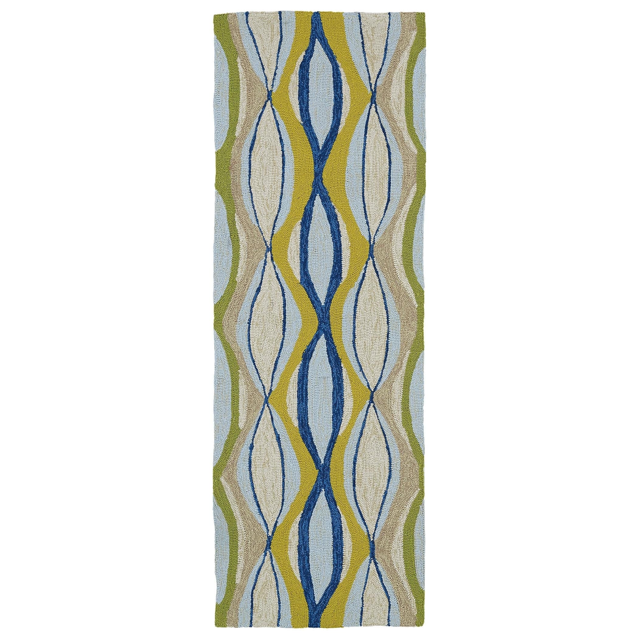 Indoor/outdoor Fiesta Waves Multi Rug (2 X 6)