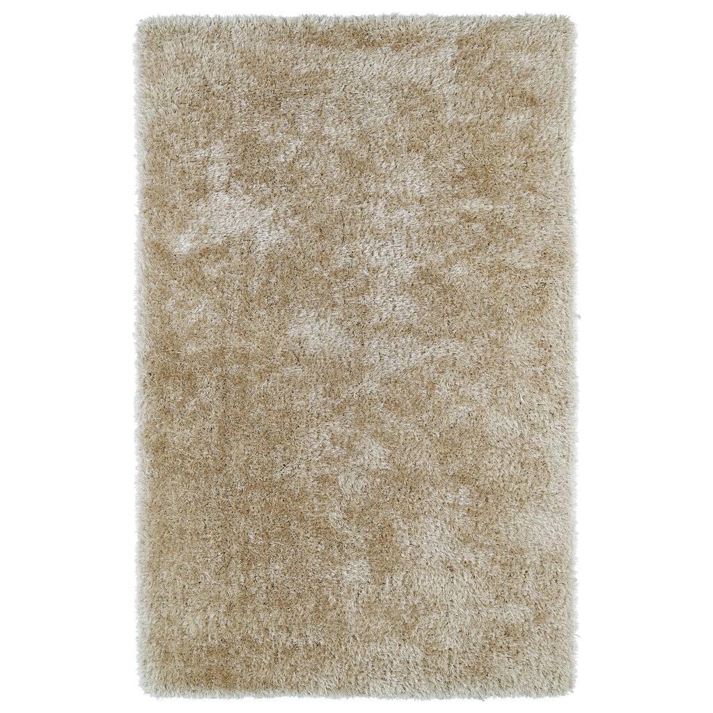 Hand-Tufted Silky Shag Beige Rug (2' x 3') - 2' x 3'