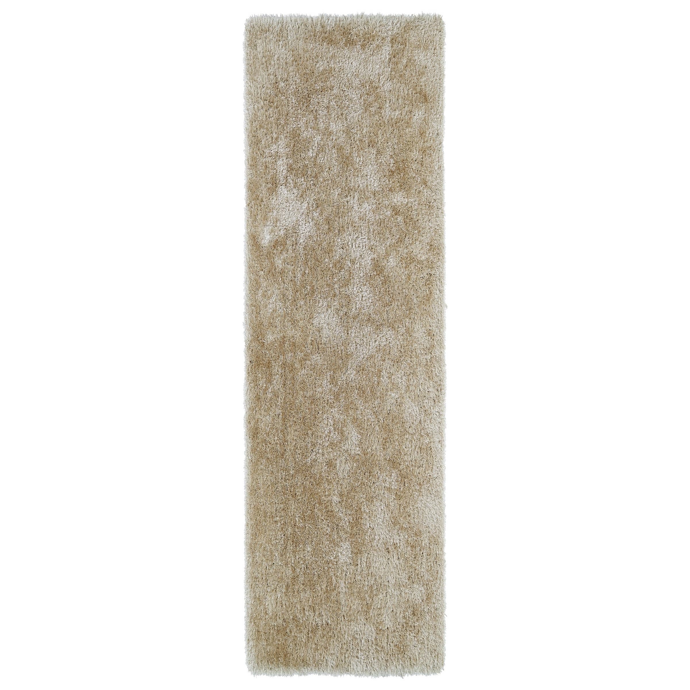 Hand tufted Silky Shag Beige Rug (23 X 8)