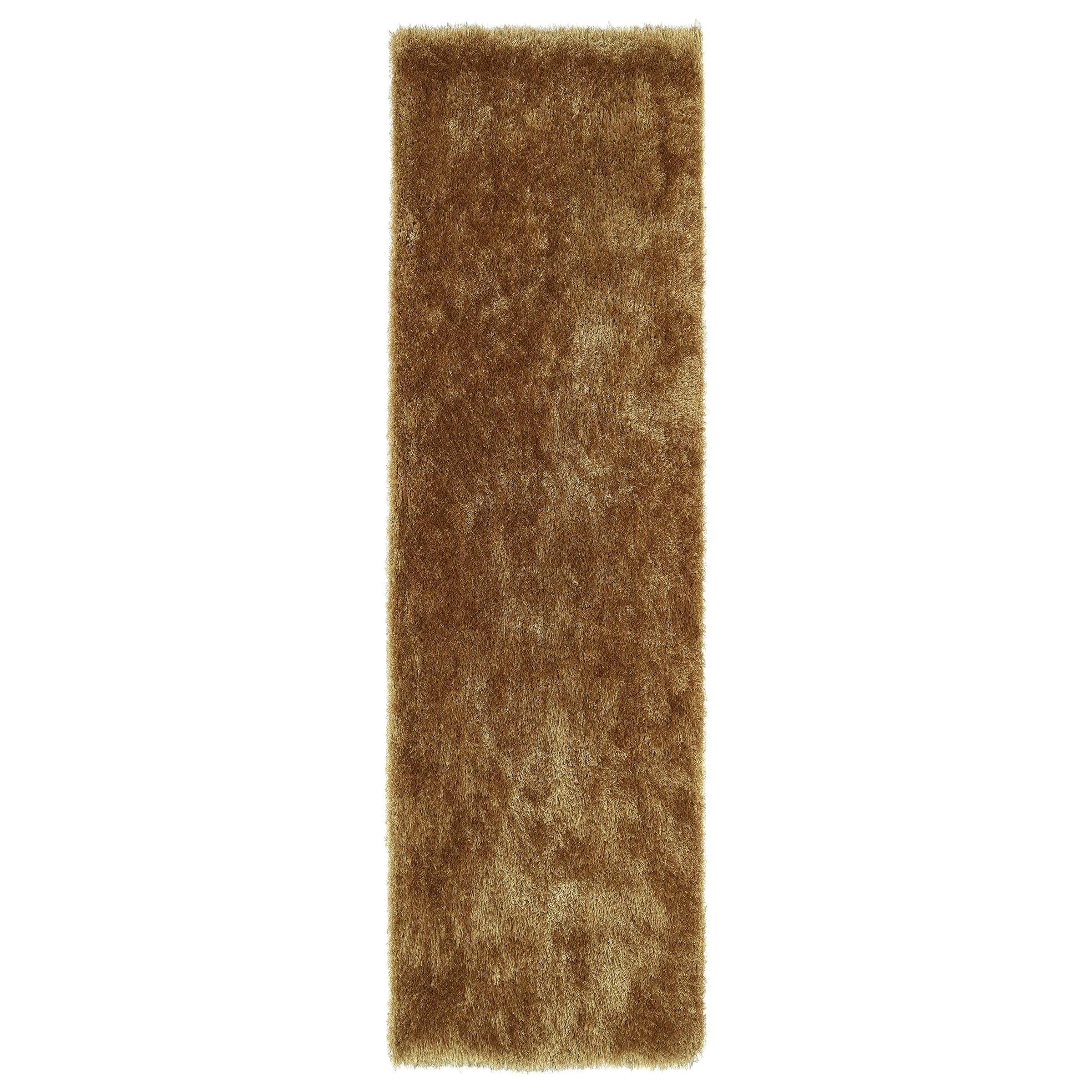 Hand tufted Silky Shag Gold Rug (23 X 8)