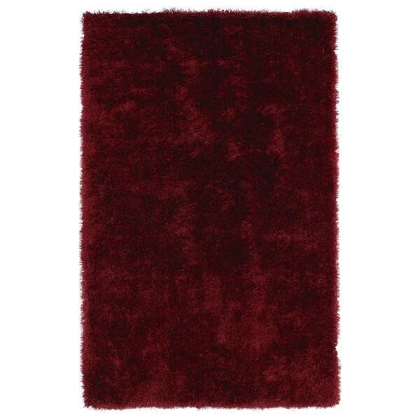 Hand-Tufted Silky Shag Brick Rug (8' x 10') - 8' x 10'