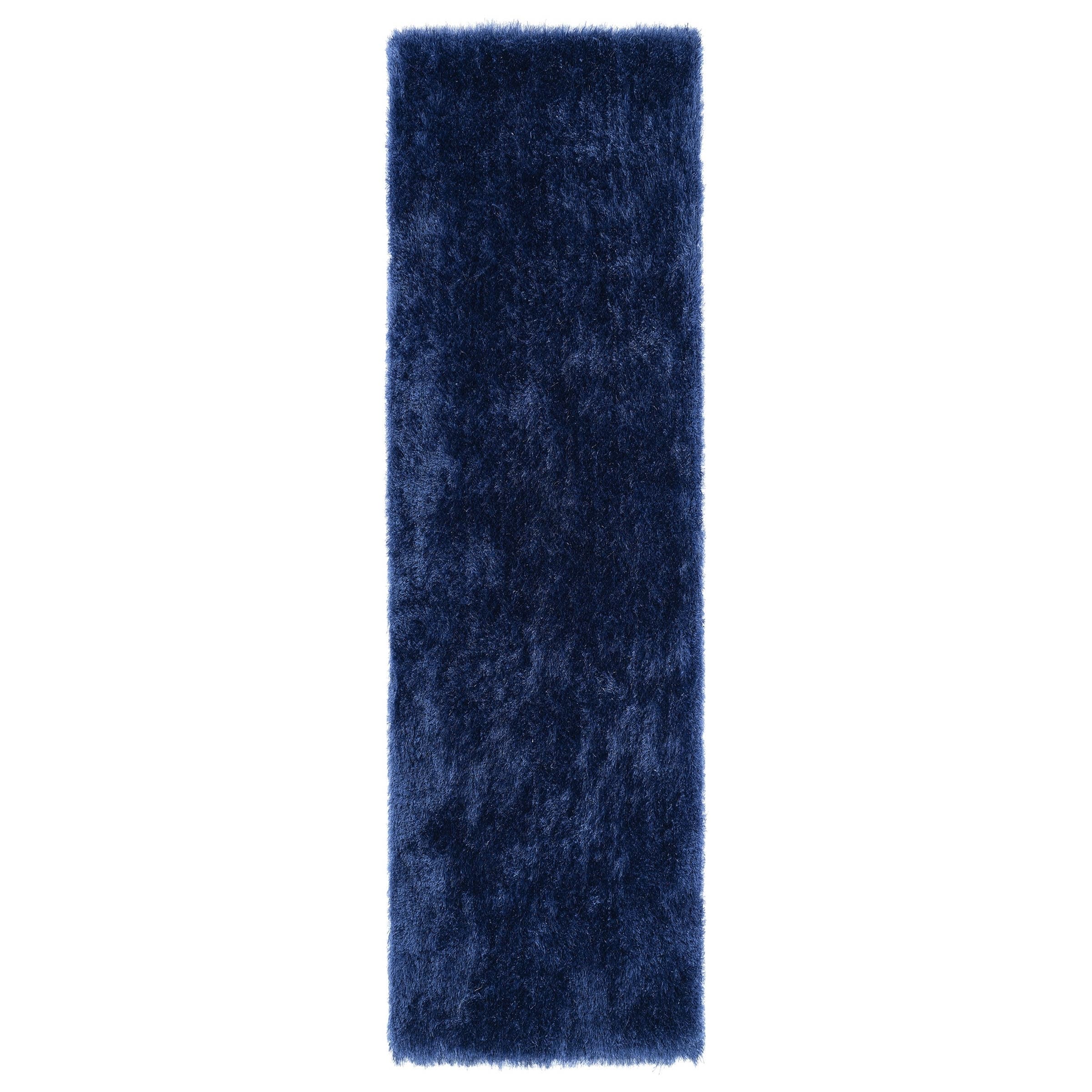 Hand tufted Silky Shag Denim Rug (23 X 8)