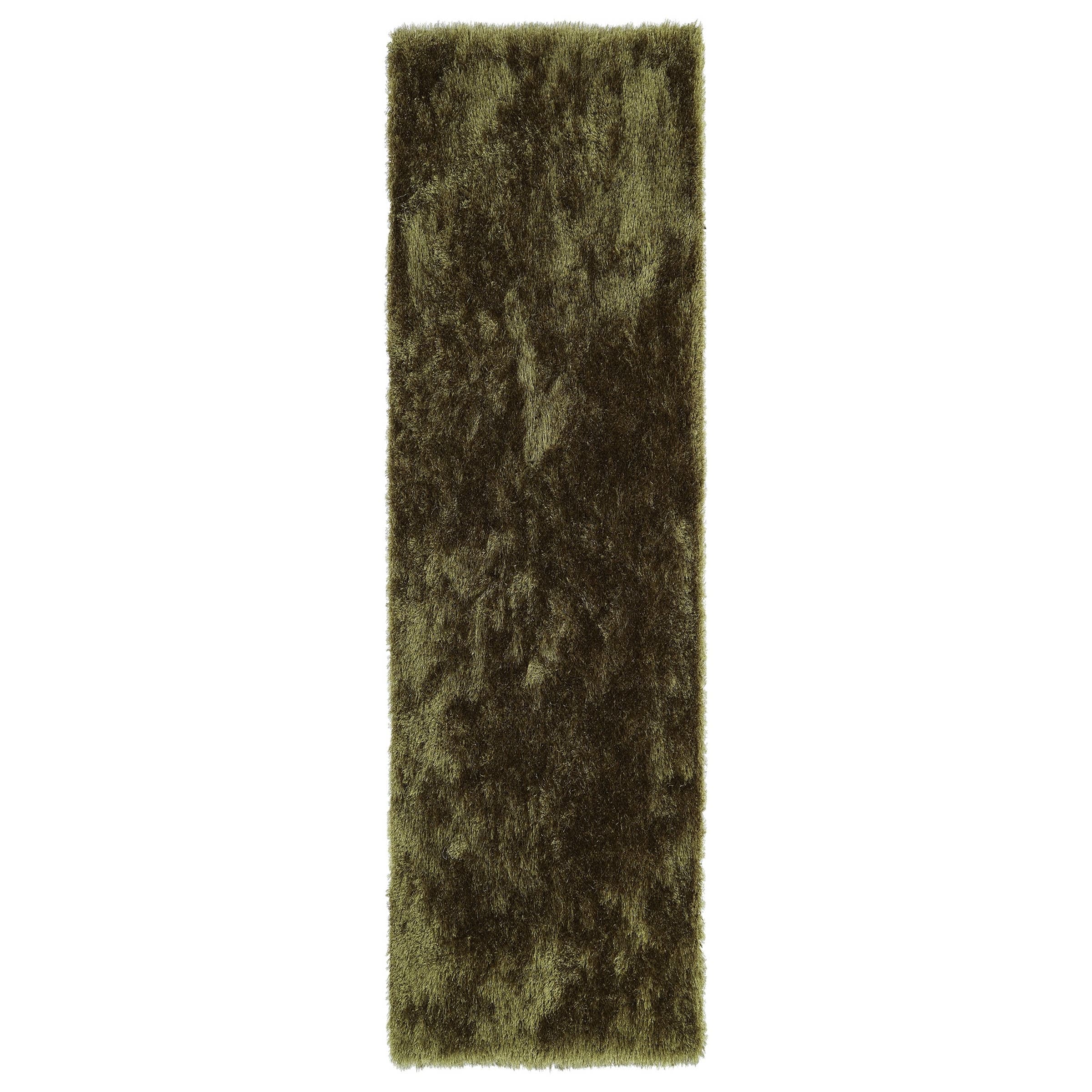 Hand tufted Silky Shag Olive Rug (23 X 8)