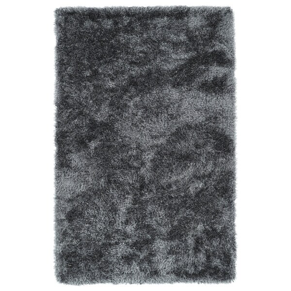 Hand-Tufted Silky Shag Grey Rug (5' x 7') - 5' x 7'