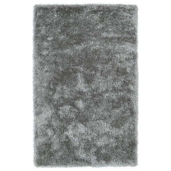 Hand-Tufted Silky Shag Silver Rug (2' x 3') - 2' x 3'