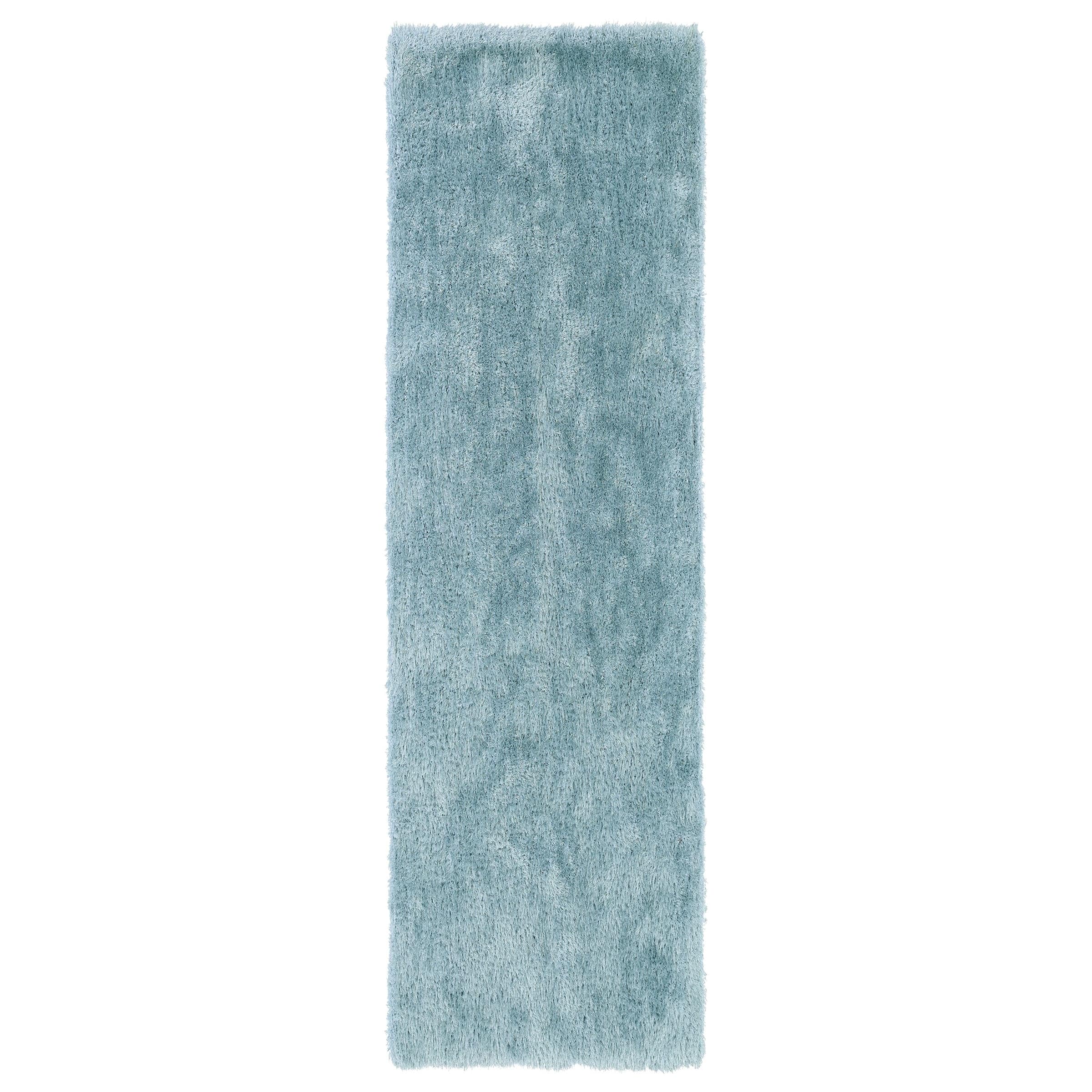 Hand tufted Silky Shag Light Blue Rug (23 X 8)