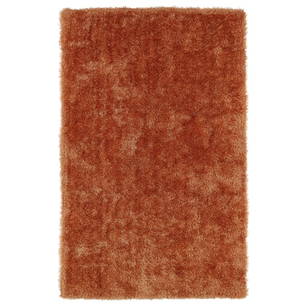 Hand-Tufted Silky Shag Orange Rug (8' x 10') - 8' x 10'