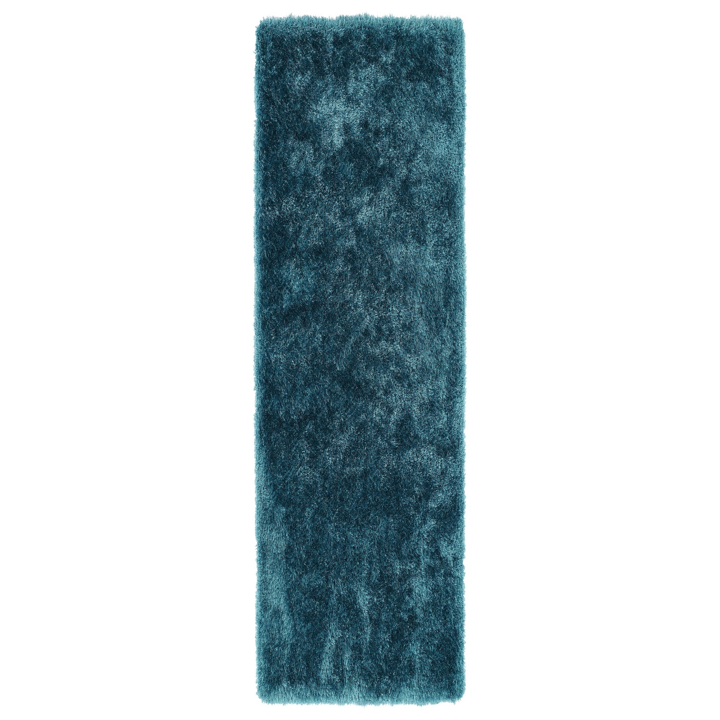 Hand tufted Silky Shag Teal Rug (23 X 8)