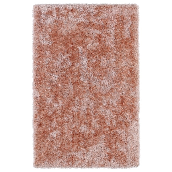Hand-Tufted Silky Shag Salmon Rug (8' x 10')