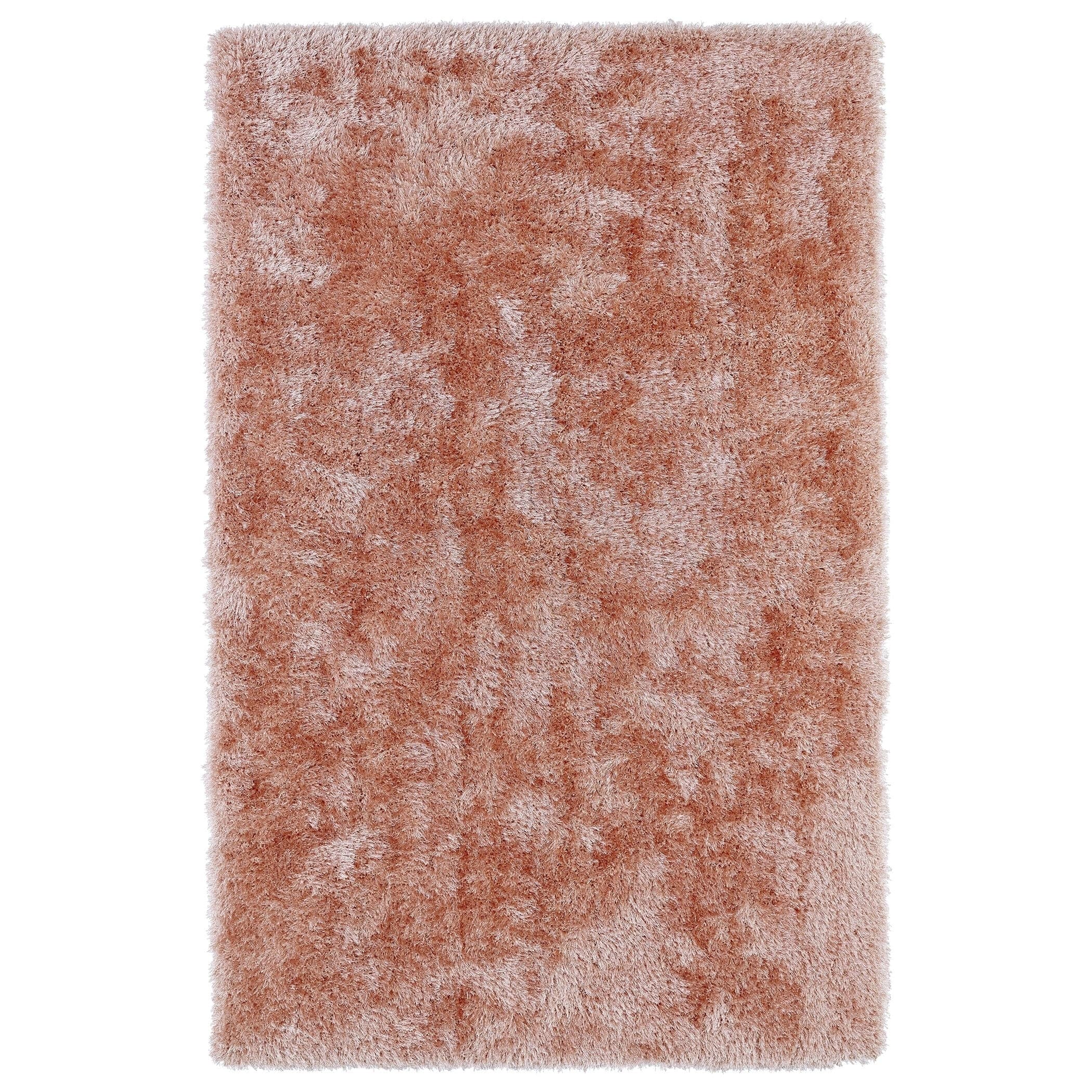 Hand tufted Silky Shag Salmon Rug (8 X 10)