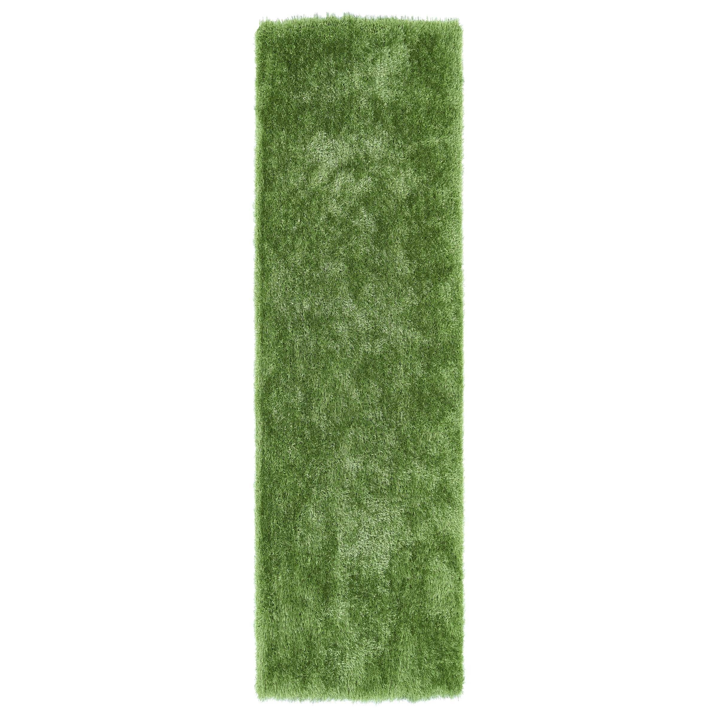 Hand tufted Silky Shag Lime Green Rug (23 X 8)