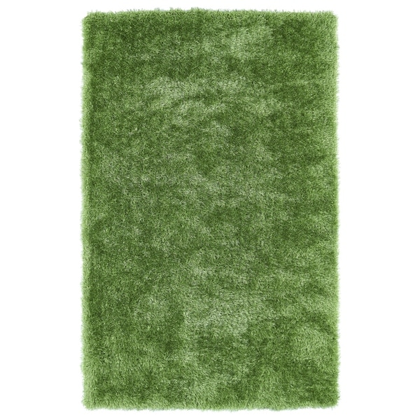 Hand-Tufted Silky Shag Lime Green Rug (5' x 7')