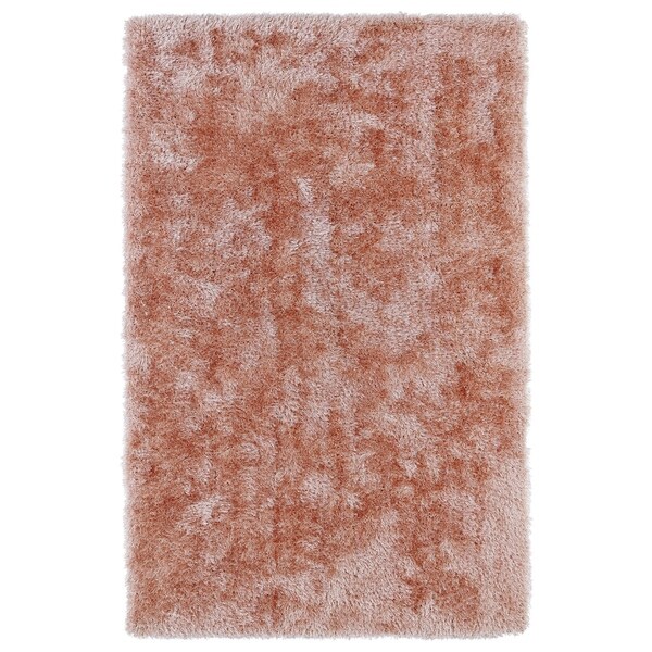 Hand-Tufted Silky Shag Salmon Rug (5' x 7')