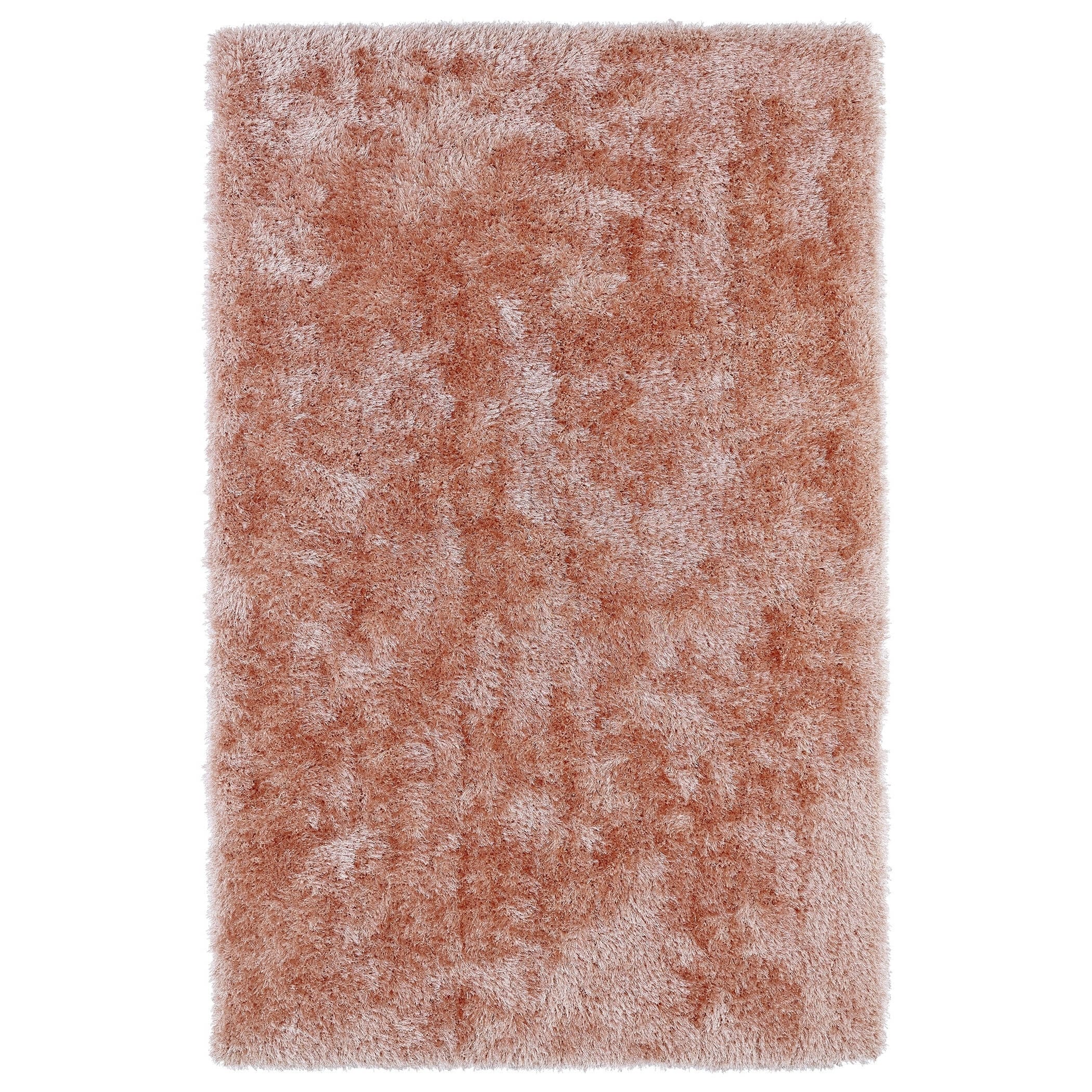 Hand tufted Silky Shag Salmon Rug (5 X 7)