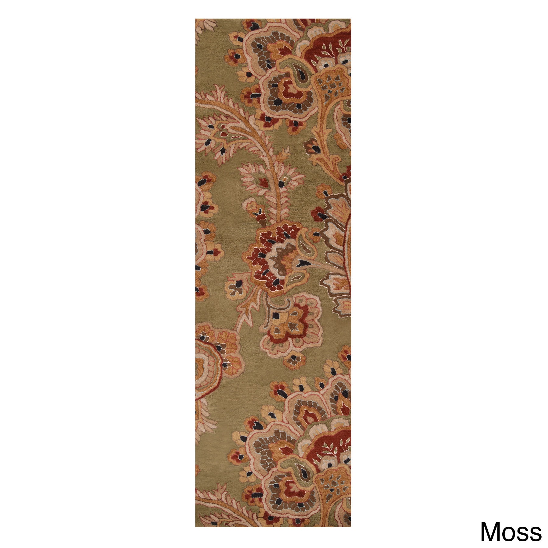 Hand tufted Wool Transitional Paisley Runner Rug (26 X 8)