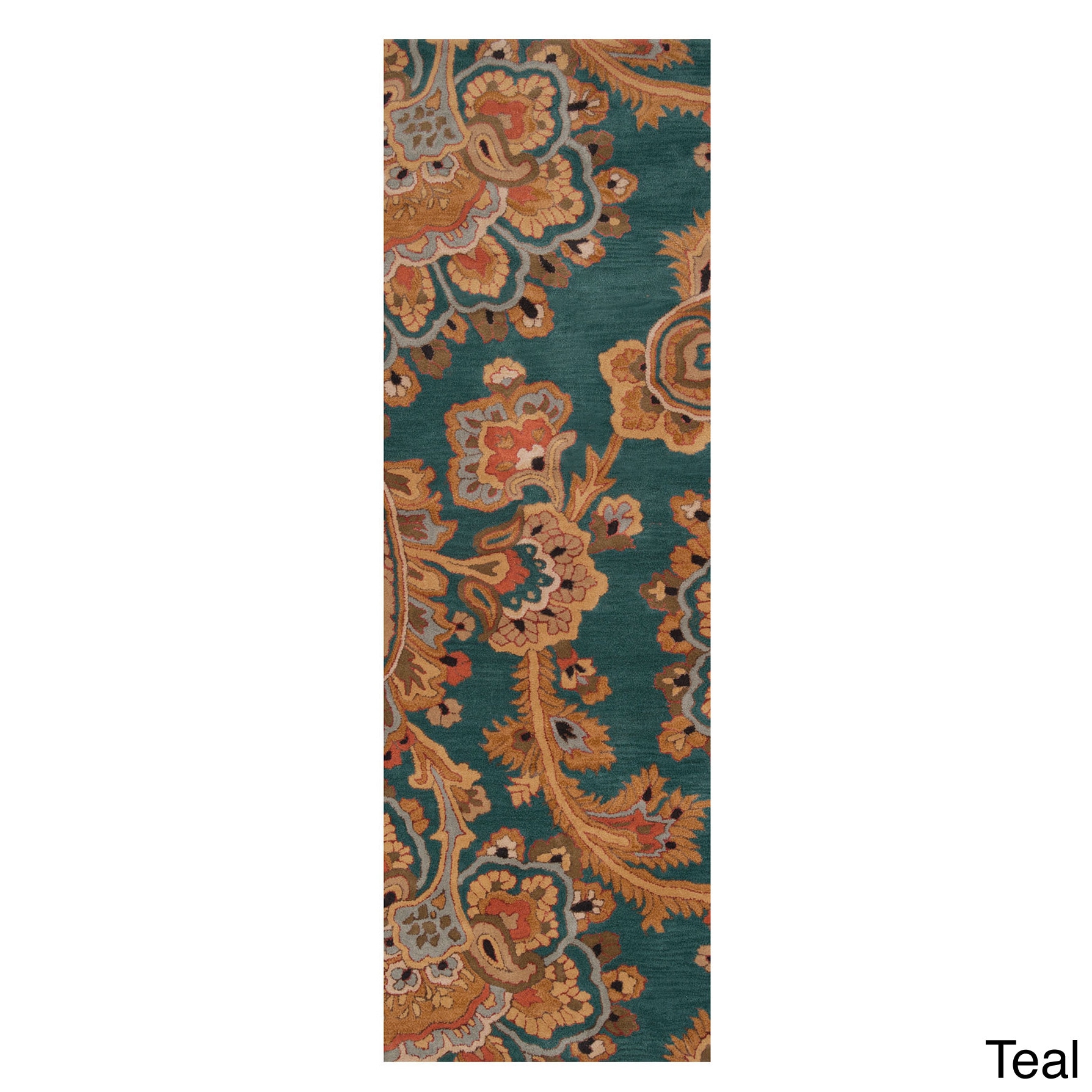 Hand tufted Wool Transitional Paisley Runner Rug (26 X 8)