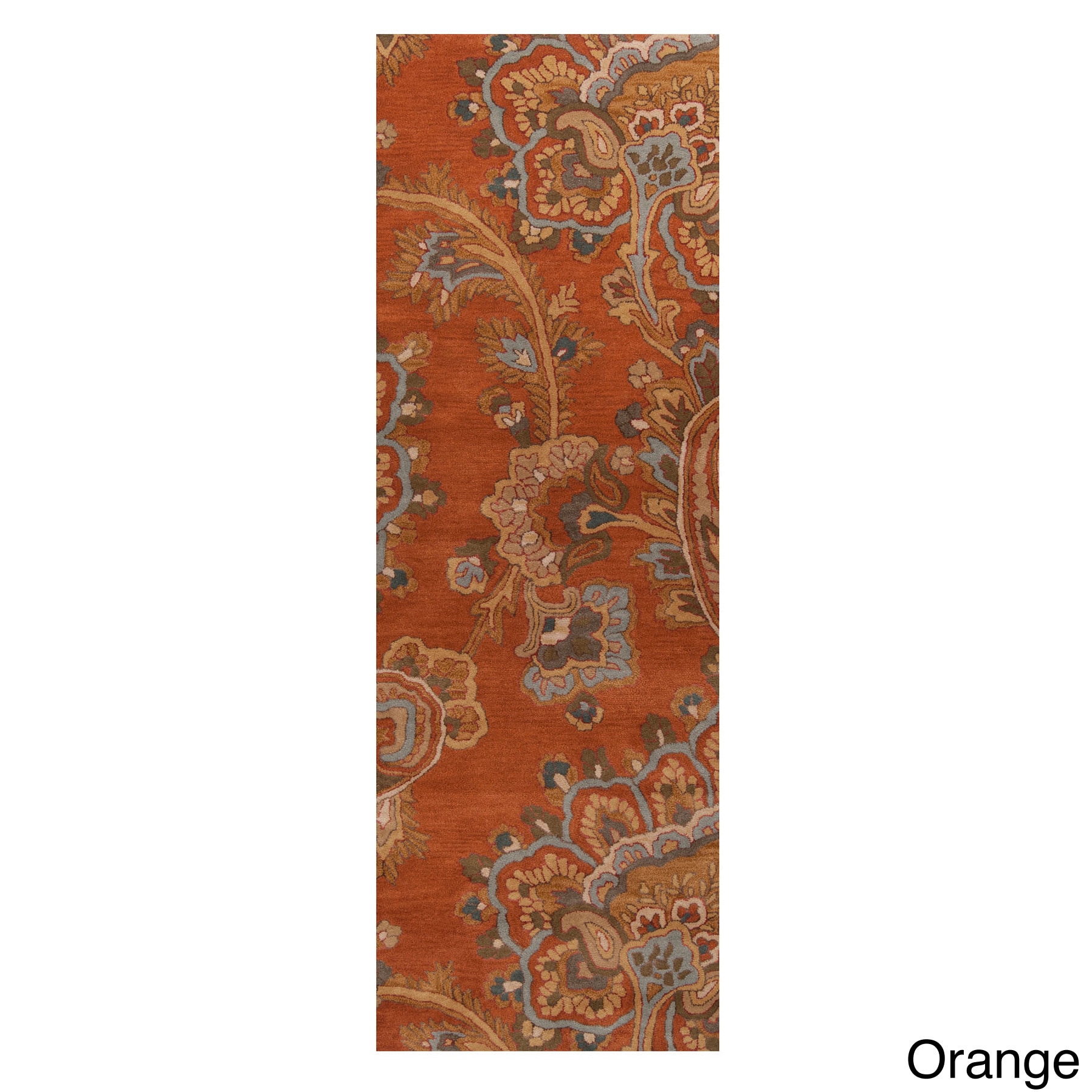 Hand tufted Wool Transitional Paisley Runner Rug (26 X 8)